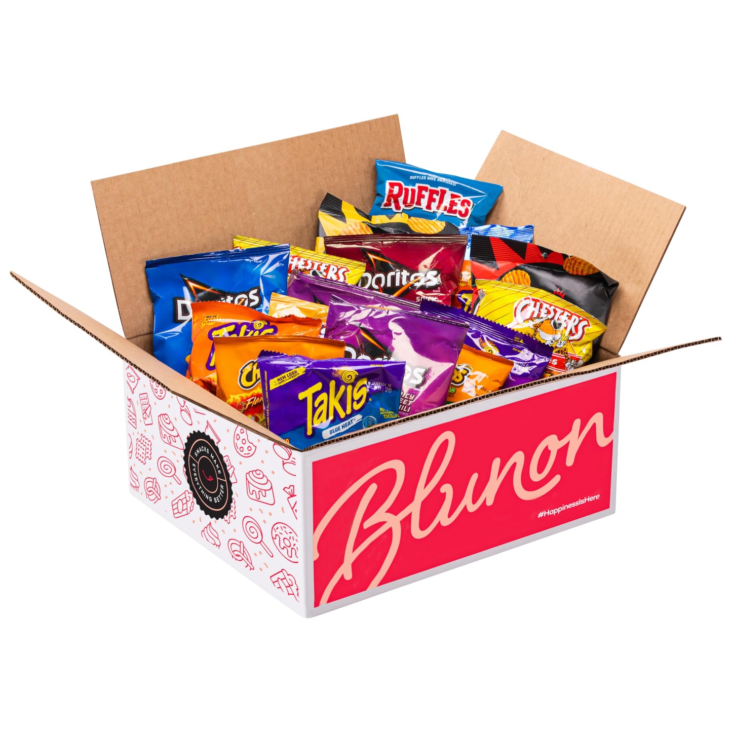 Hot Chips Snacks Variety Pack for Adults - Fiery Spicy Snack Bag Care Package - Gift Box Bulk Assortment (30 pack)