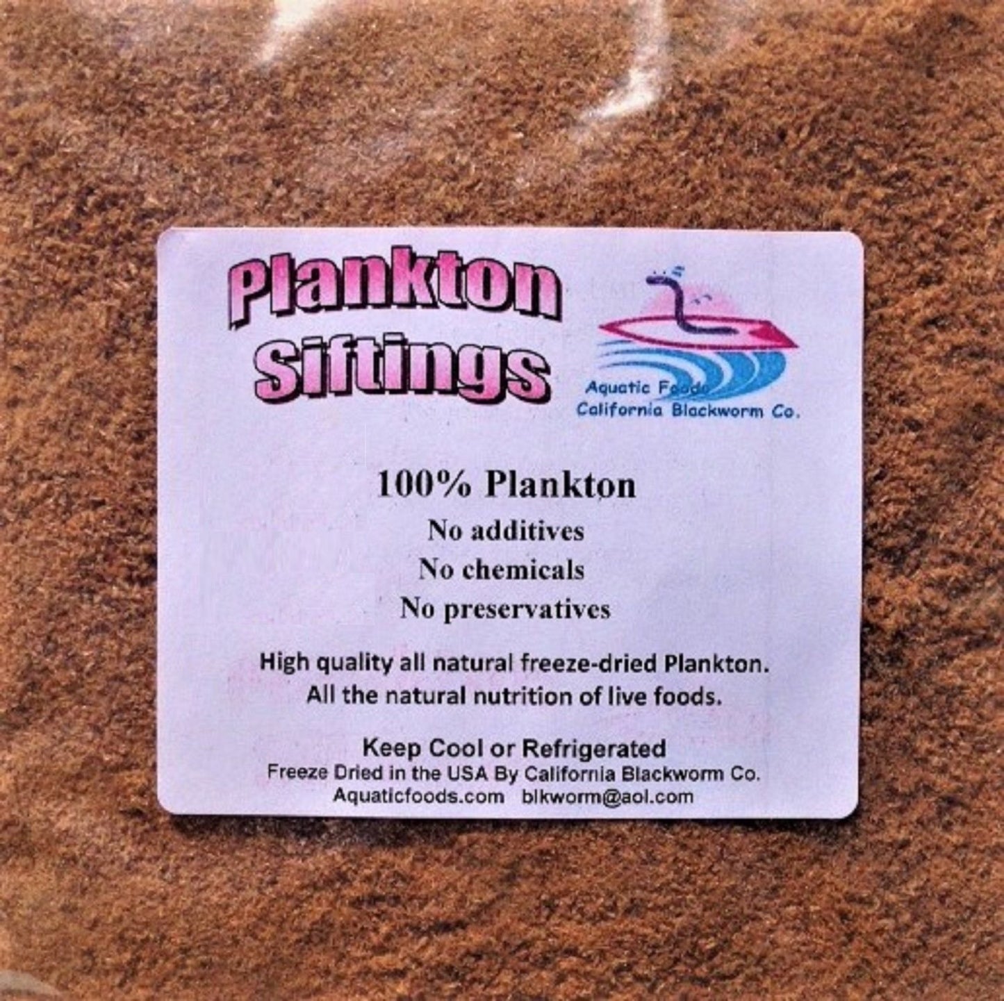 Aquatic Foods Inc. Freeze Dried Pacific Plankton Semi Powdered Siftings For Fry Babies Small Fish And Diy Fish Food Makers - 1-Lb