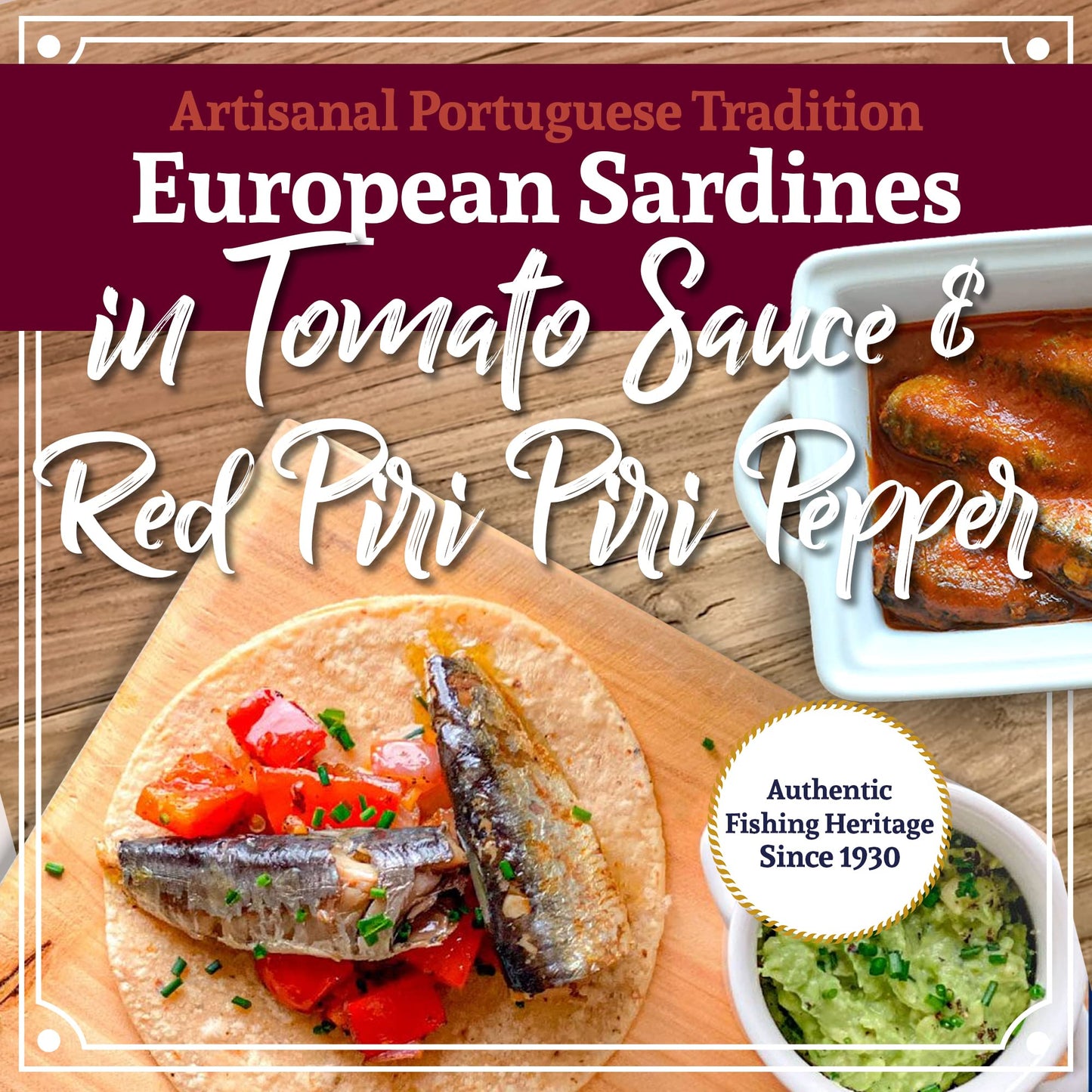 Santo Amaro - Authentic European Sardines in Tomato Sauce & Red Piri Piri Pepper, Hand-Packed Canned Sardines in Spicy Sauce fro