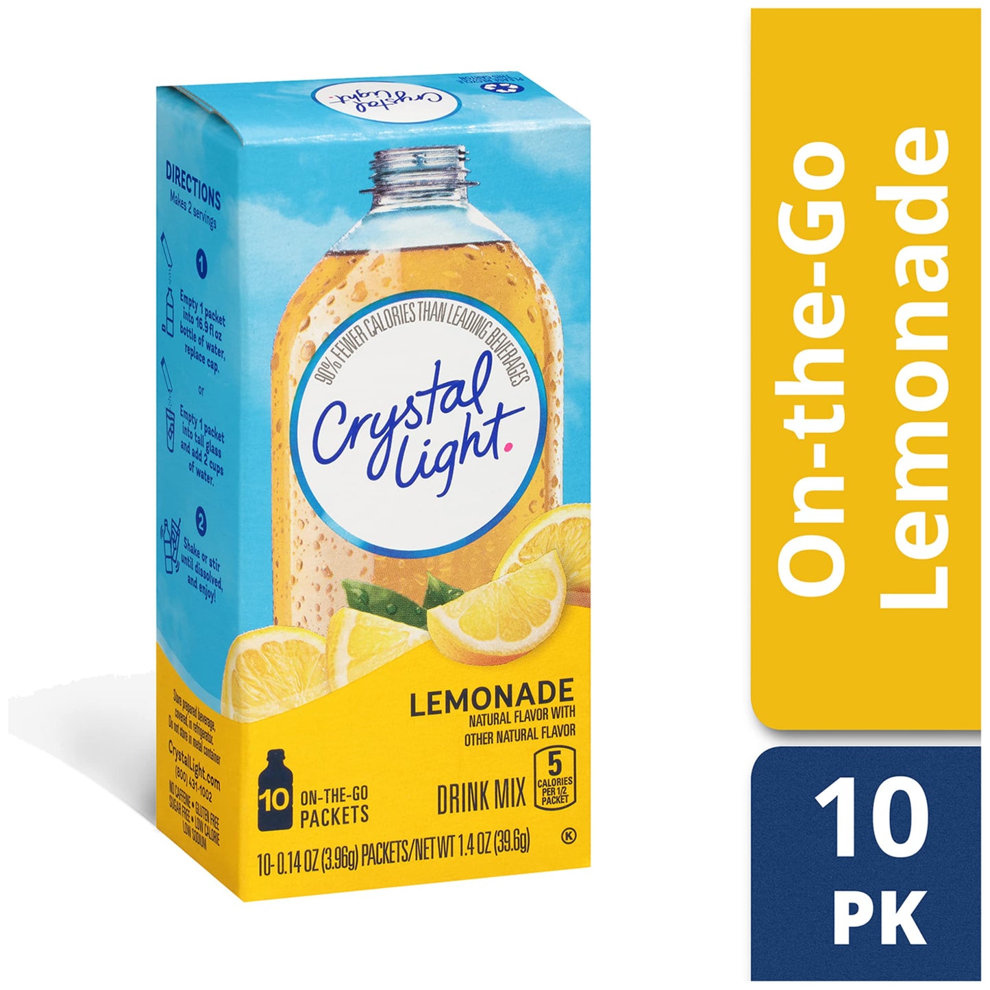 Crystal Light Lemonade, 10 On-the-Go Packets (Pack of 4)