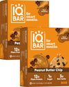IQBAR Plant Protein Bars - Peanut Butter Chip - 24 Count - Gluten Free, Vegan, Low Sugar, High Fiber Snacks