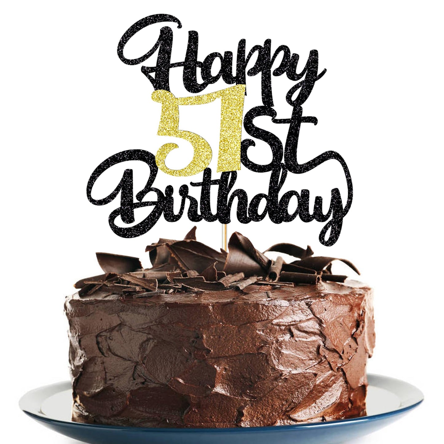 Klionjor 51St Happy Birthday Cake Topper Happy Birthday Cake Decoration 51St Birthday Party Decoration Gift Pluflavor Blend