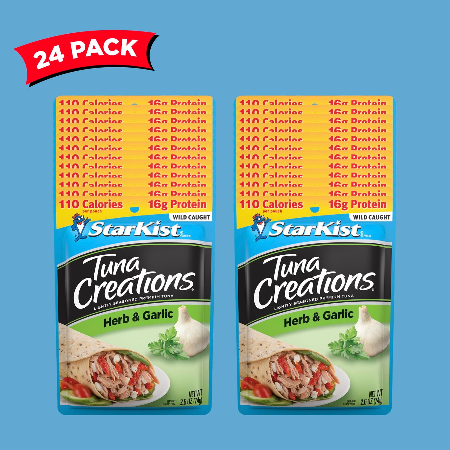 Starkist Tuna Creations, Herb And Garlic, 2.6 Oz Pouch (Pack Of 24) (Packaging May Vary)