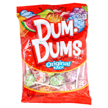 Dumdums Original Mix Lollipops, 3.5 Ounce Bags (Pack Of 3), Approx. 42 Lollipops Total (14 Lollipops Per Bag), Gluten Free Hard