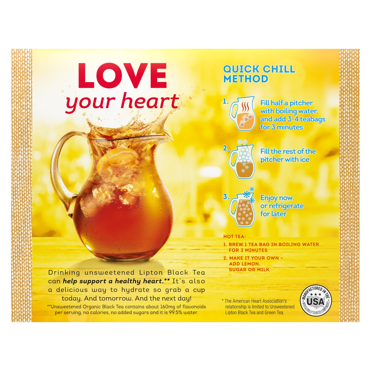 Lipton Organic Tea Bags, Black Tea, Iced Or Hot Tea, Can Support Heart Health, 360 Total Tea Bags (72Ct - Pack Of 5)