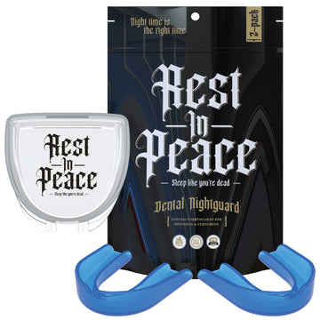 Rest In Peace Night Guard - Pack Of Two Moldable Mouth Guard For Teeth Grinding Clenching Bruxism (Blue)