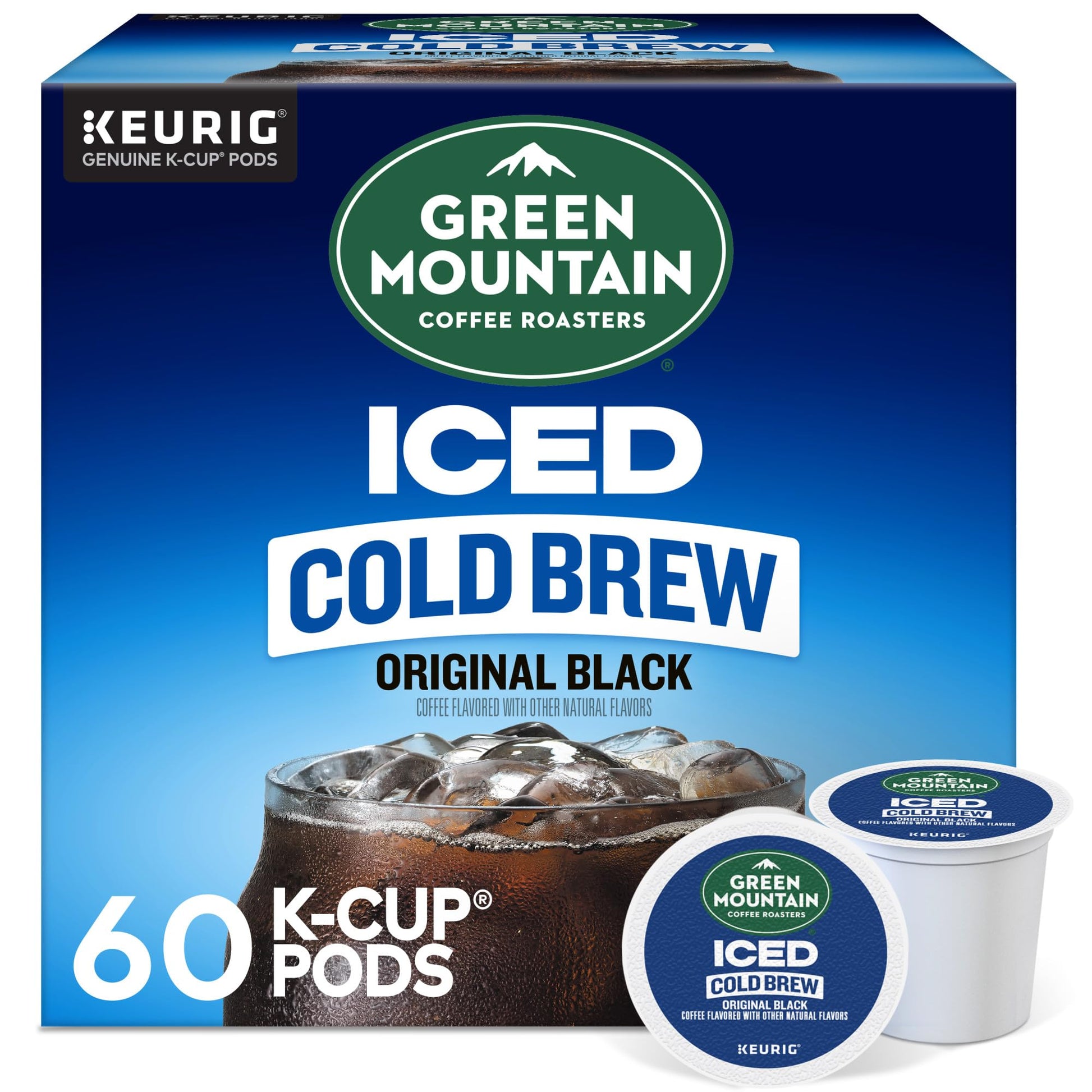 Green Mountain Coffee Roasters Original Black Iced Cold Brew Coffee, Single Serve Keurig K-Cup Pods, 60-Count Box (6 Packs of 10