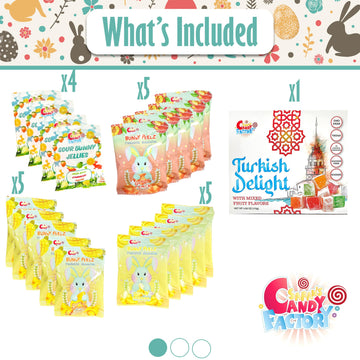 Easter Snack Box (114 Count) Filled With Candy, Peelable Gummies, Treats, Bunny And More, Great Package For Family, Friends, Kid