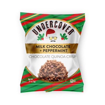 Undercover Chocolate Quinoa Crisps - Milk Chocolate + Peppermint | 70-Count, Individually Wrapped Crisps | Gluten Free, Nut-Free