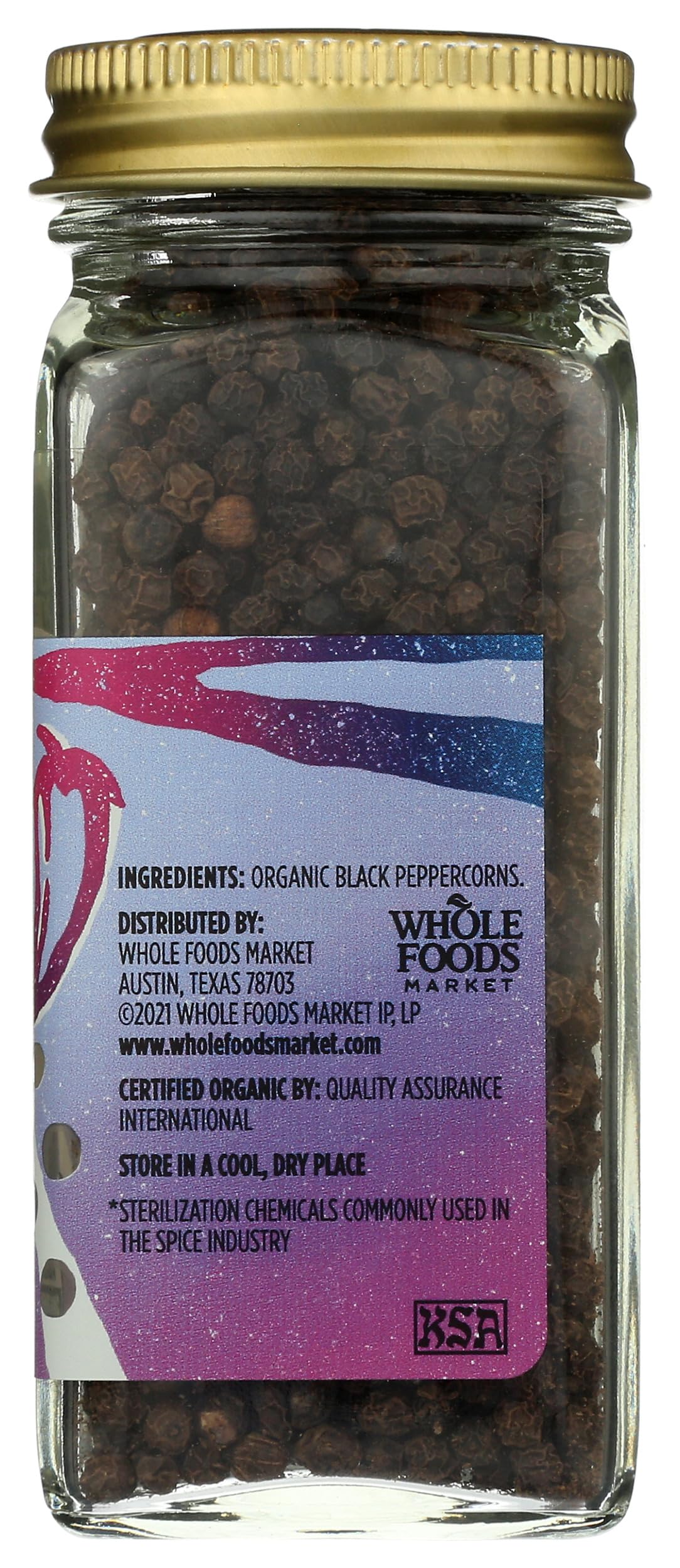 Whole Foods Market, Organic Seasoning, Peppercorns, Dak Song, 2.01 Ounce