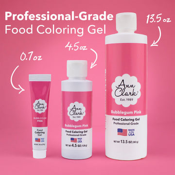 Ann Clark Bubblegum Pink Food Coloring Gel Large 4.5 Oz Professional Grade Made In Usa