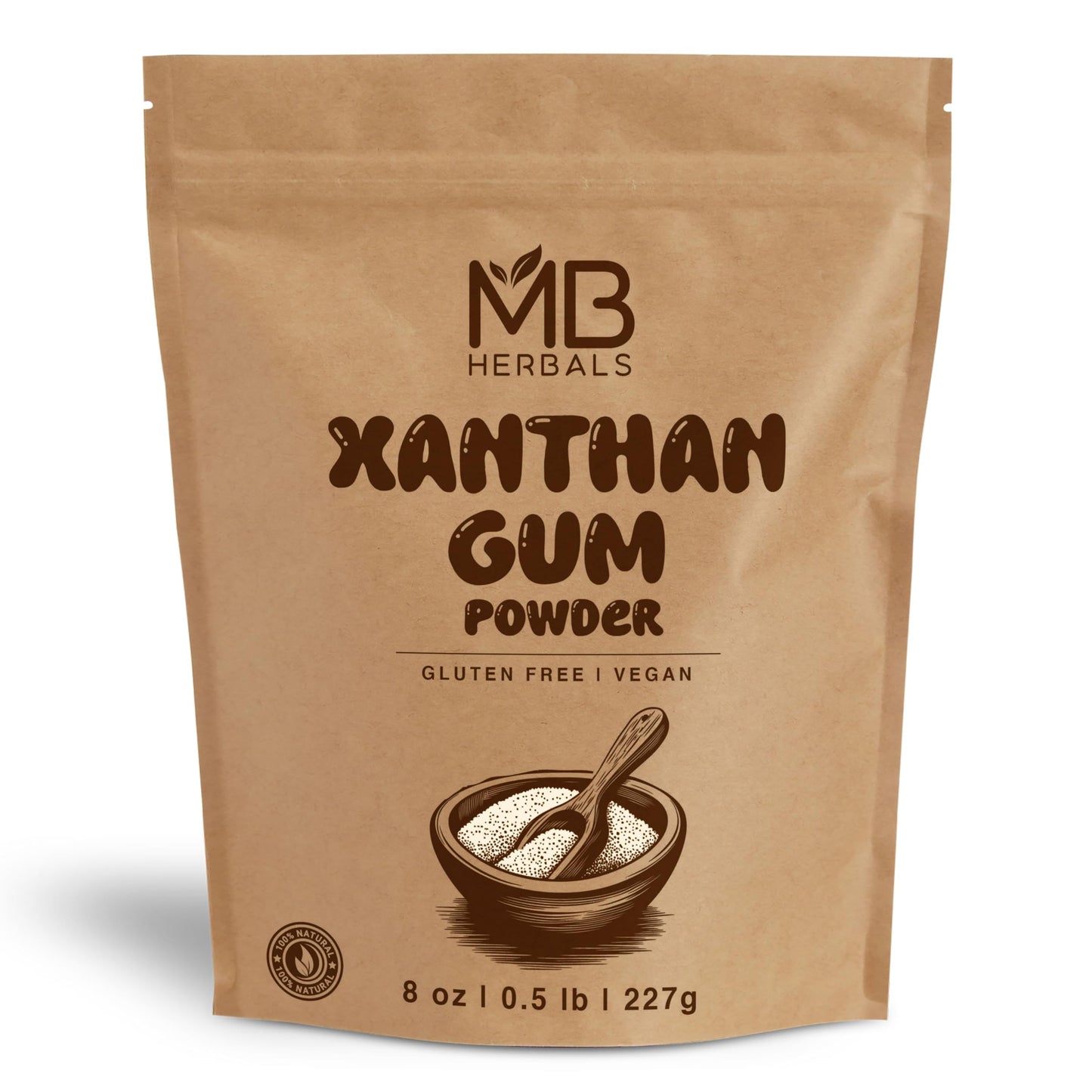 Mb Herbals Xanthan Gum 8Oz (1/2 Lb | 227G) | Gluten-Free Baking Essential | Thickener & Stabilizer For Ice-Creams Sauces Gravies & Recipes
