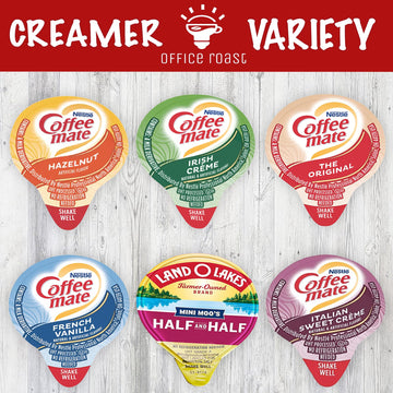 Variety Pack Creamers Liquid Creamer Singles | Gift Assortment Box | Coffee Cream, Original, French Vanilla, Italian Sweet Creme