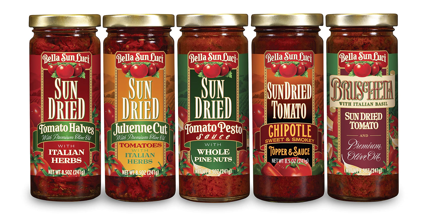 Bella Sun Luci Sun Dried Tomato Halves in Premium Oil, 8.5 Ounce Pack