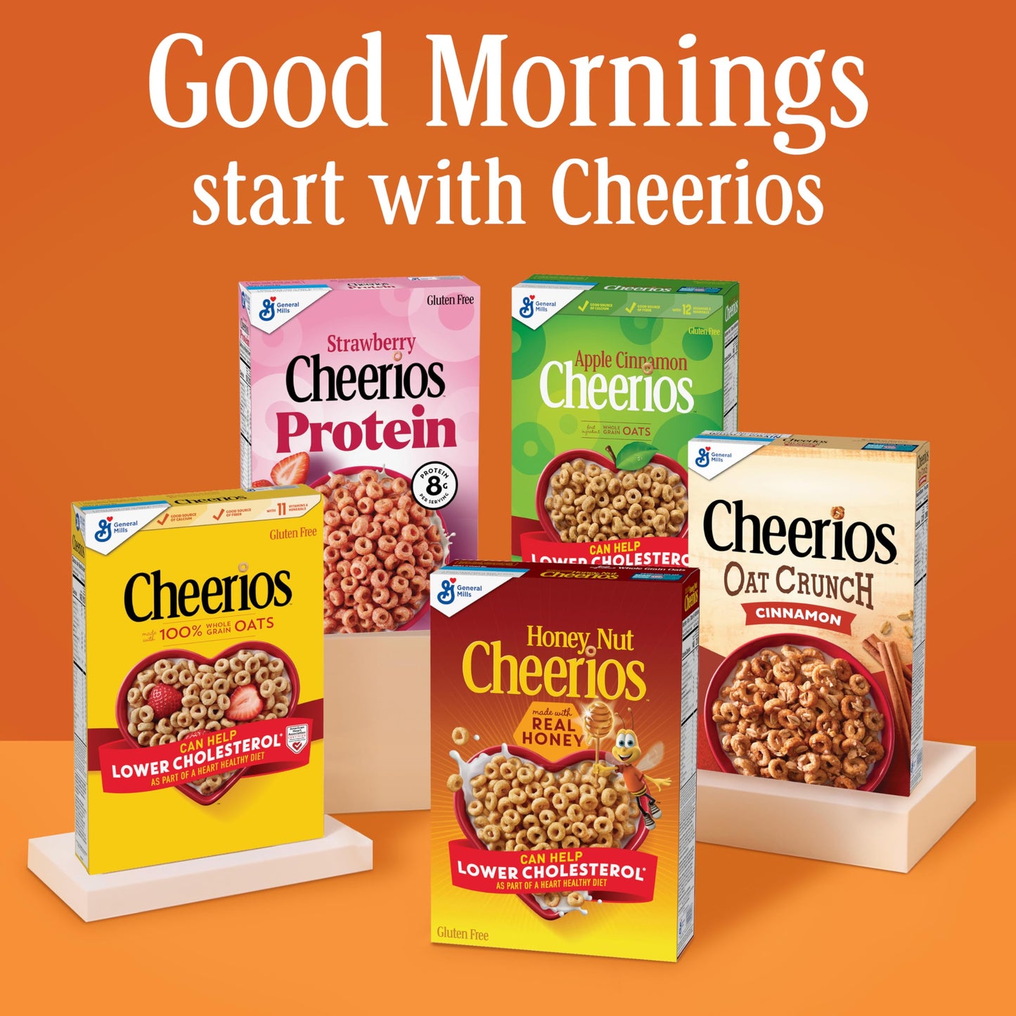 Honey Nut Cheerios Heart Healthy Breakfast Cereal, Gluten Free Cereal With Whole Grain Oats, Giant Size, 27.2 oz