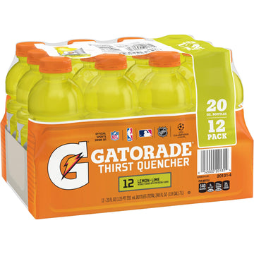 Gatorade Thirst Quencher Lemon-Lime, 20 Ounce Bottles (Pack Of 12)