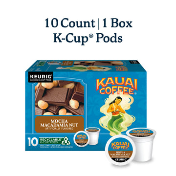 Kauai Coffee Keurig K-Cup Pods - Mocha Macadamia Nut Flavor - Premium Arabica (1 Pack Of 10 Single-Serve Cups)