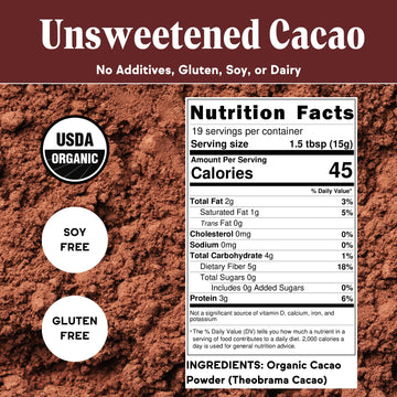 Raaka Chocolate Organic Cacao Powder - Unsweetened, Non-Alkalized, Perfect For Baking - Gluten-Free, Soy-Free, Sugar-Free - 8Oz