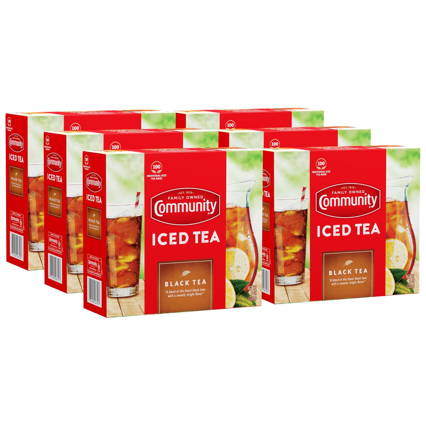 Community Coffee Orange Pekoe Cut Black Tea 100 Individual Size Tea Bags (Pack Of 6)