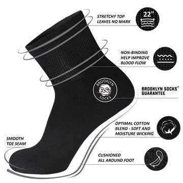 Big And Tall Diabetic Neuropathy Ankle Socks, King Size Mens Athletic Quarter Socks (Size: 13-16) (Gray, 6)