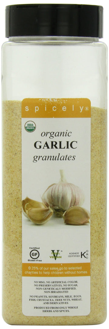 Spicely Organics - Garlic Organic Granulates - Case Of 2-21 Ounces