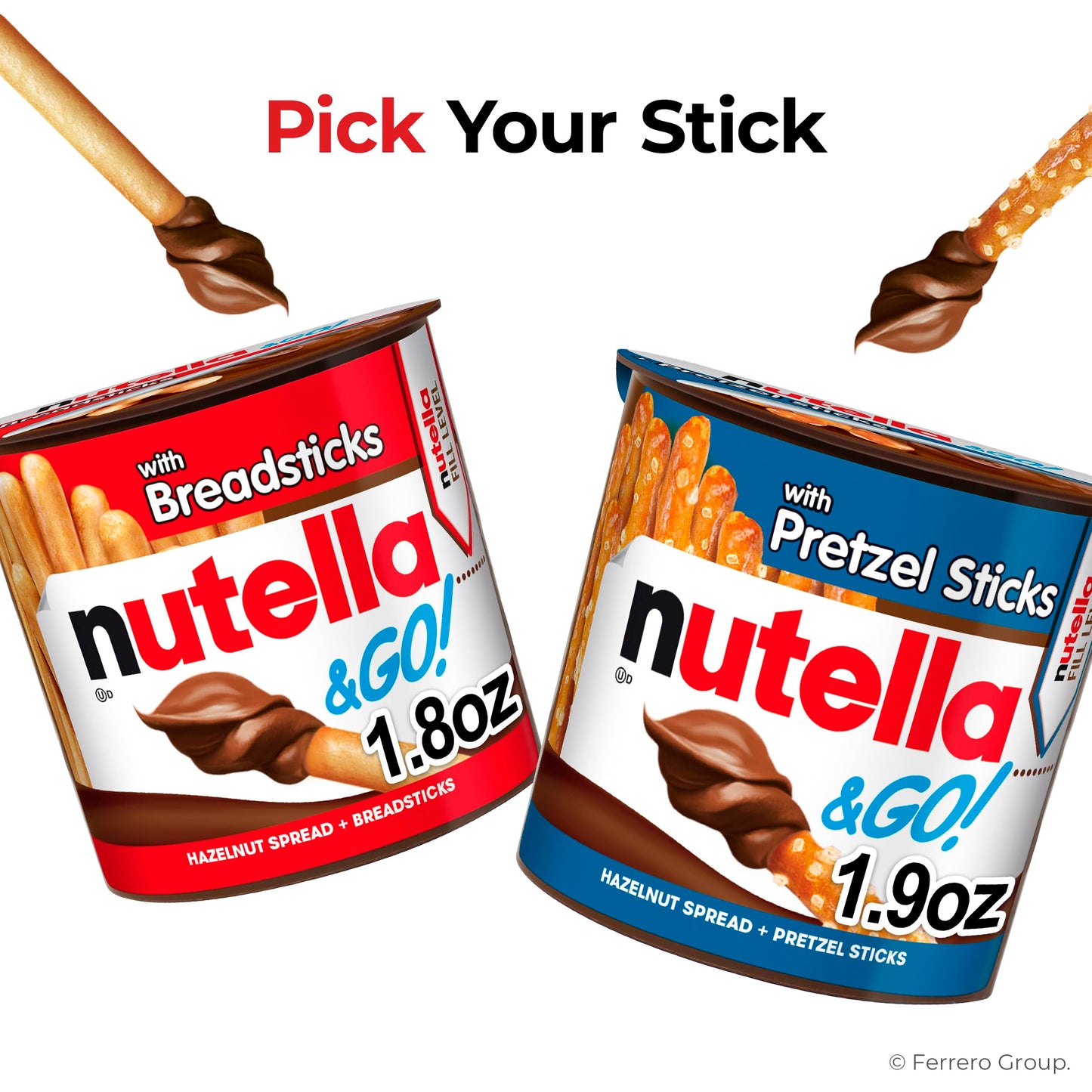 Nutella & GO! Chocolate Hazelnut Spread with Cocoa + Breadsticks, 10 Snack Packs, 1.8 oz Each