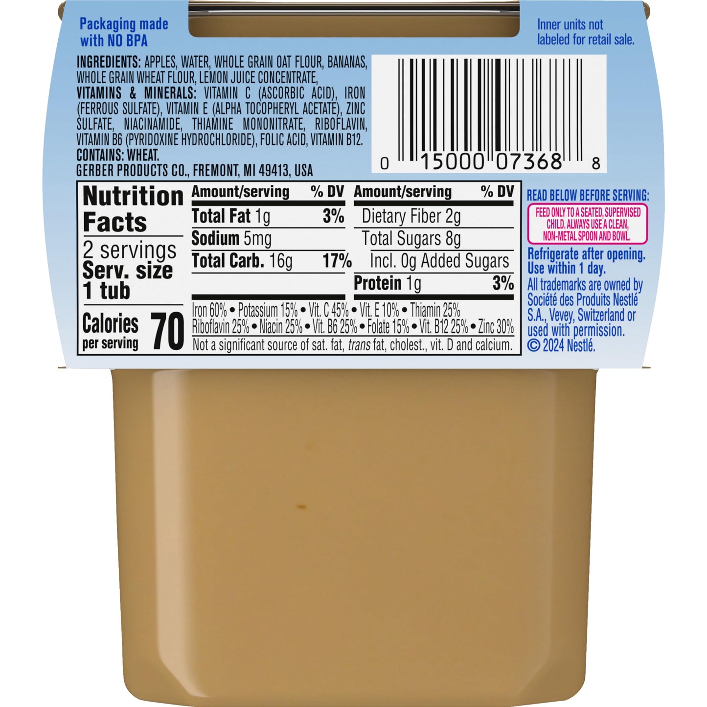 Gerber Baby Food, 2Nd Foods Apple Banana Mixed Cereal (Pack Of 4)
