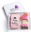Happy Birthday Gift Basket Custom Sugar Cookies - Happy Birthday Cookies In Gift Box, Hand Decorated Kosher Treats For Women, He
