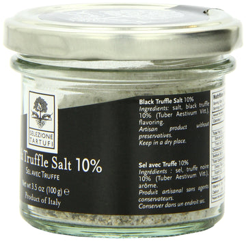 Selezione Tartufi Black Truffle Sea Salt 10% - Truffle Salt for Finishing & Cooking (3.5 Ounces)