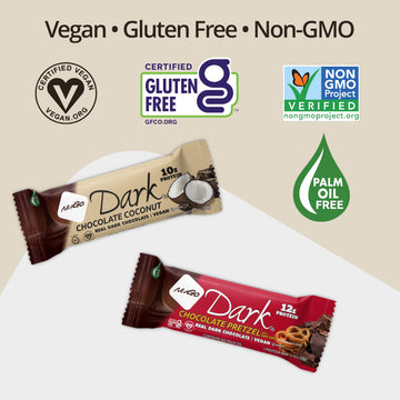 Nugo Dark Variety - Pretzel With Sea Salt 12 Bars & Dark Coconut 12 Bars, Vegan, 200 Calorie, Gluten Free, 24 Count