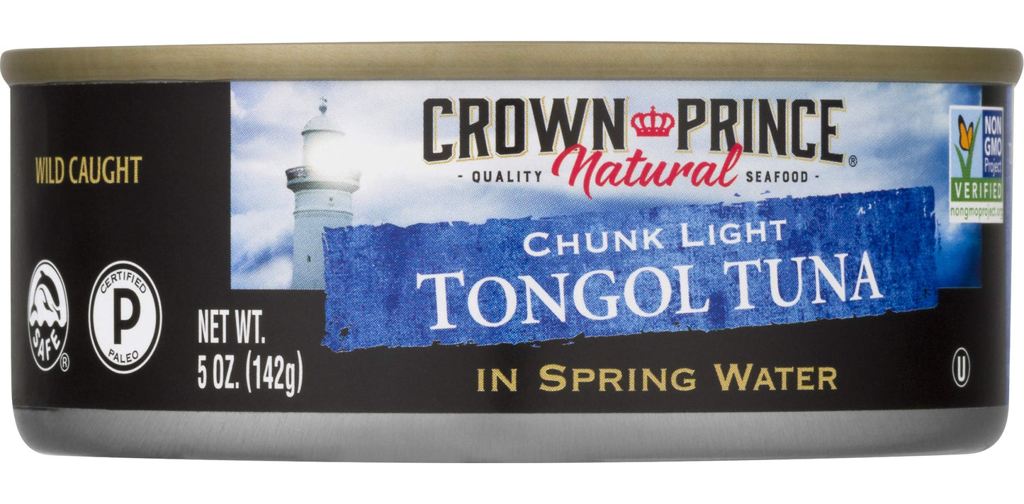 Crown Prince Natural Chunk Light Tongol Tuna In Spring Water, 5 Ounce Cans (Pack Of 12)