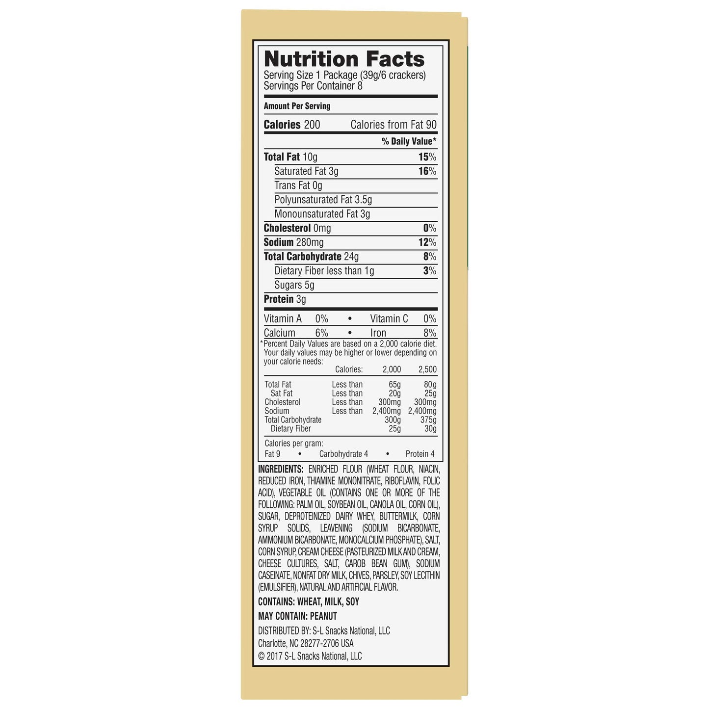 Lance Captains Wafers, Cream Cheese and Chives, 11 Ounce (Pack of 1)