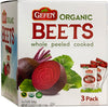 Organic Red Beets, Whole, Peeled & Cooked, 3 Pack 17.6 Oz (3.3 Lbs) Salad Ready