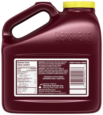 Hershey'S Classic Chocolate Flavored Syrup, Bulk Sized Large Jug, 7 Lb And 8 Oz