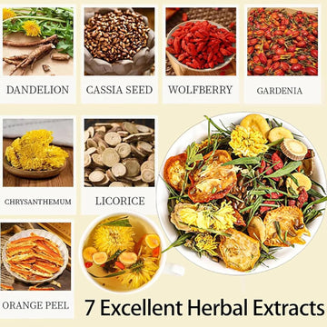 Liver Detoxherbal Tea, Chrysanthemum Cassia Seed Goji Berrytea, Kidneys & Liver Health Teawith Wolfberry, Cassia Seed, Milk This