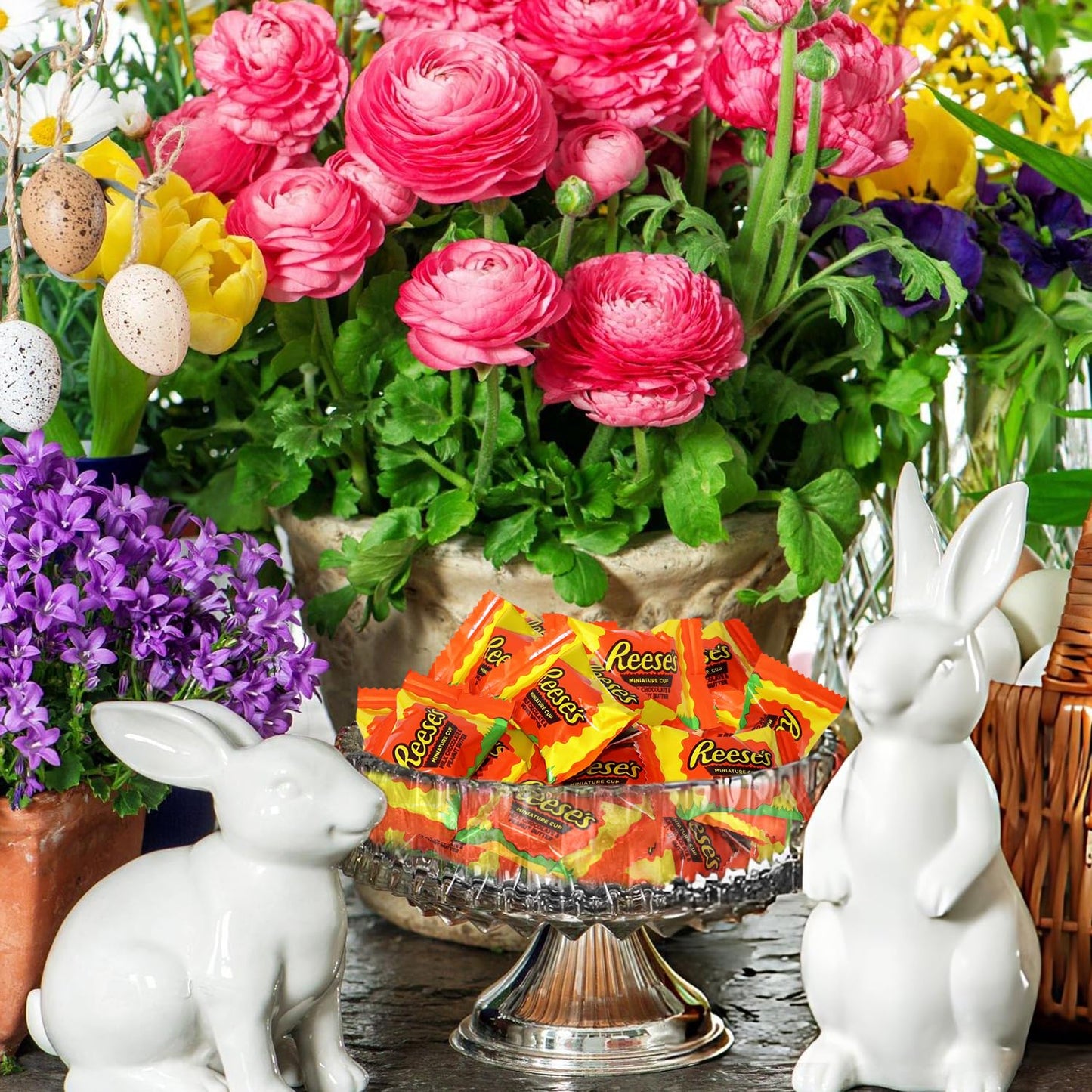 Bulk Peanut Butter Cup Miniatures Candy - 1.5 Pound (75 Pieces) Individually Wrapped Milk Chocolate Candy For Parties & Treats