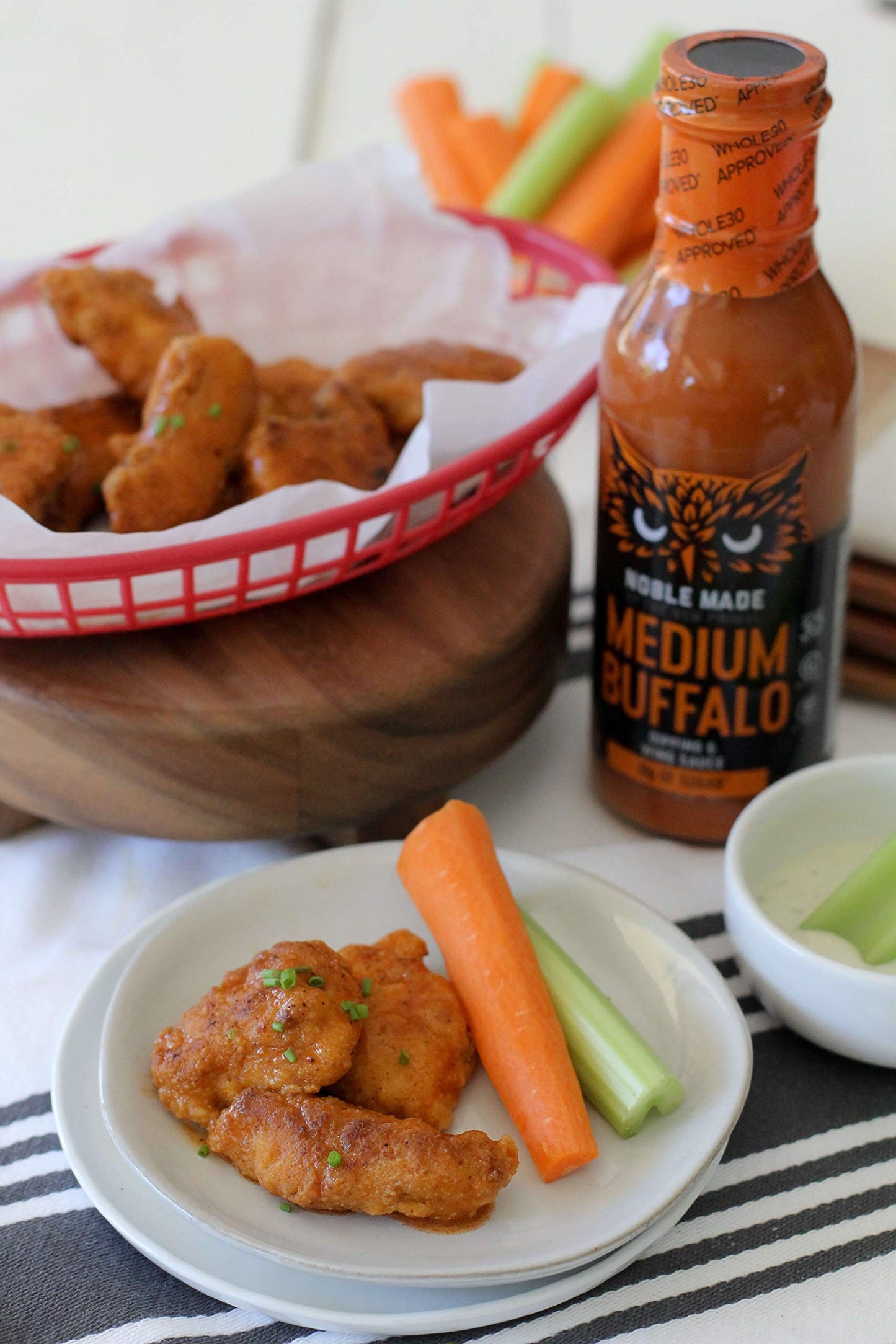 Noble Made Buffalo Sauce, Keto, Gluten Free, Vegan Dipping & Wing Sauce, Low Carb, Dairy Free, Low Calorie, Paleo, Low Sugar, an