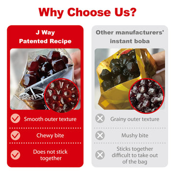 J Way Local Flavor Boba Authentic Instant Tapioca Boba Pearls Bulk, 60 Servings For Milk Tea,Smoothies And Desserts,Fruity Flavo