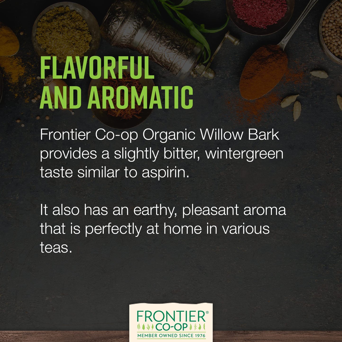 Frontier Co-op Organic Cut and Sifted White Willow Bark, 1 Pound