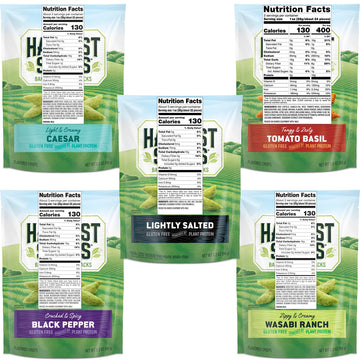 Harvest Snaps Veggie Chips (Variety Pack 5 Flavors) | Powered by Plant Protein, Gluten Free, Non-GMO Baked Vegetable Crisps | Ma