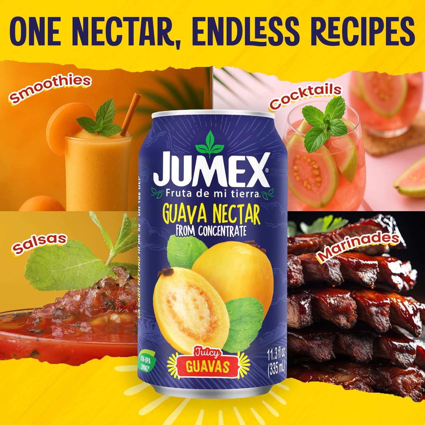 Jumex Guava Nectar - Recyclable Can with Non-BPA Lining - 11.3 Fl Oz (Pack of 24)