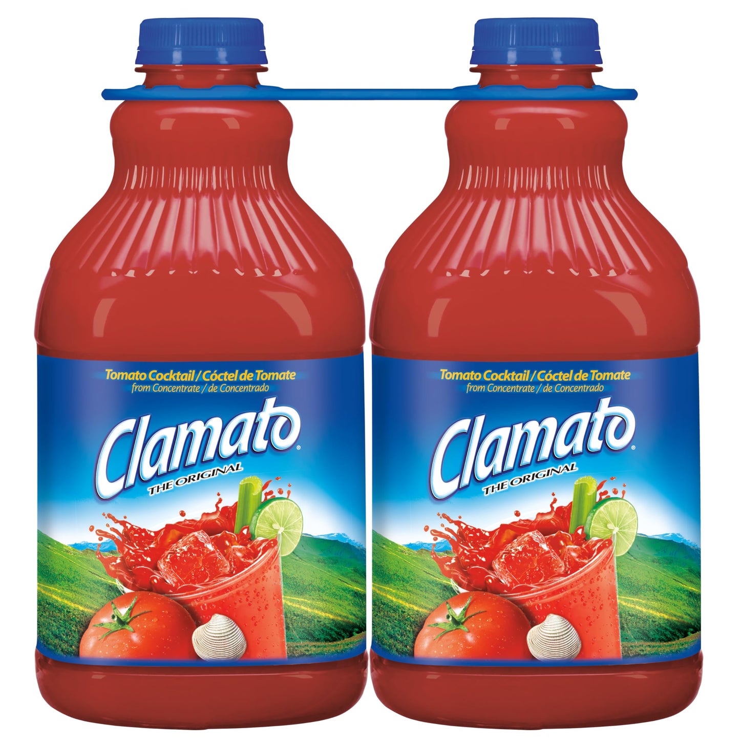 Clamato Original Tomato Cocktail 64 fl oz Bottle 2 Pack - Perfect Mixer for Michelada and Bloody Mary Drinks