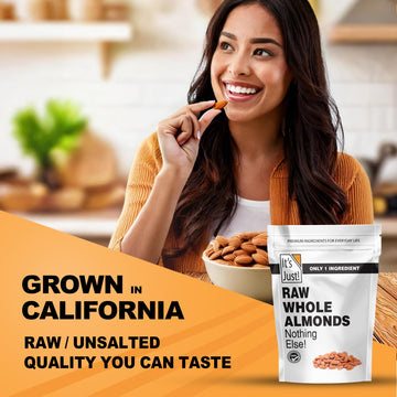 It'S Just - Raw Whole Almonds, Grown In California, Unsalted, Premium Quality, Supreme Grade, Naturally Semi Sweet, Made In Usa