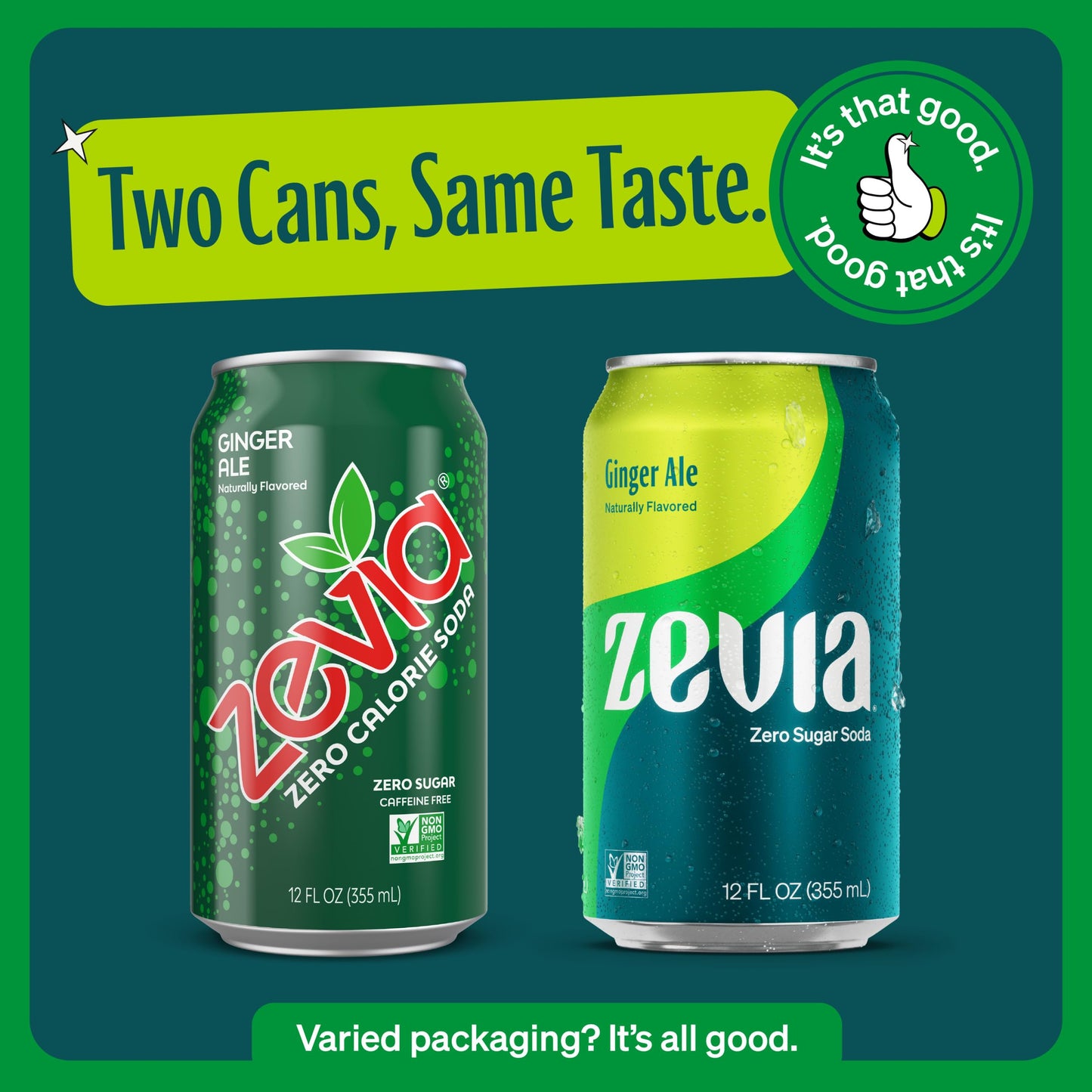 Zevia Zero Calorie Ginger Ale Soda, 12 Fl Oz Cans, Pack of 24, Clear