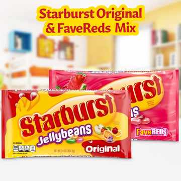 Starburst Jelly Beans - 2-Pack Fave Reds Jelly Beans And Original (14 Oz Each) - Sweet Fruit Jelly Candy - Delicious Holiday Jel