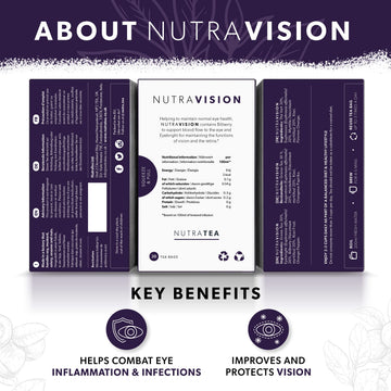 Nutravision - Eye Health Tea - Includes Bilberry & Eyebright - For General And Age-Related Eye Health - 20 Enveloped Tea Bags -