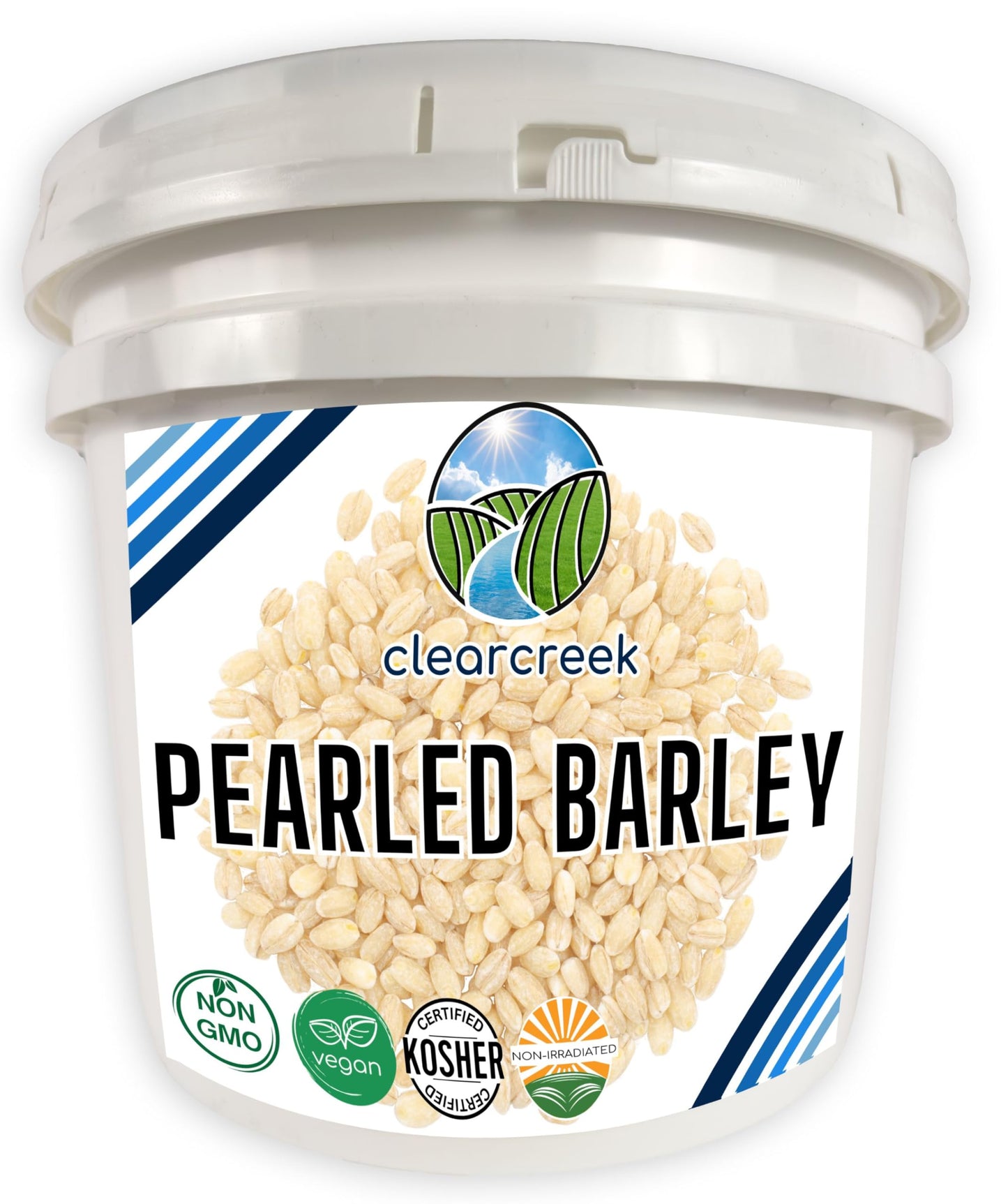CLEAR CREEK Certified Glyphosate Residue Free Pearl Barley | 25 LBS | Emergency Food Storage Bucket | Non-GMO | Vegan | Bulk