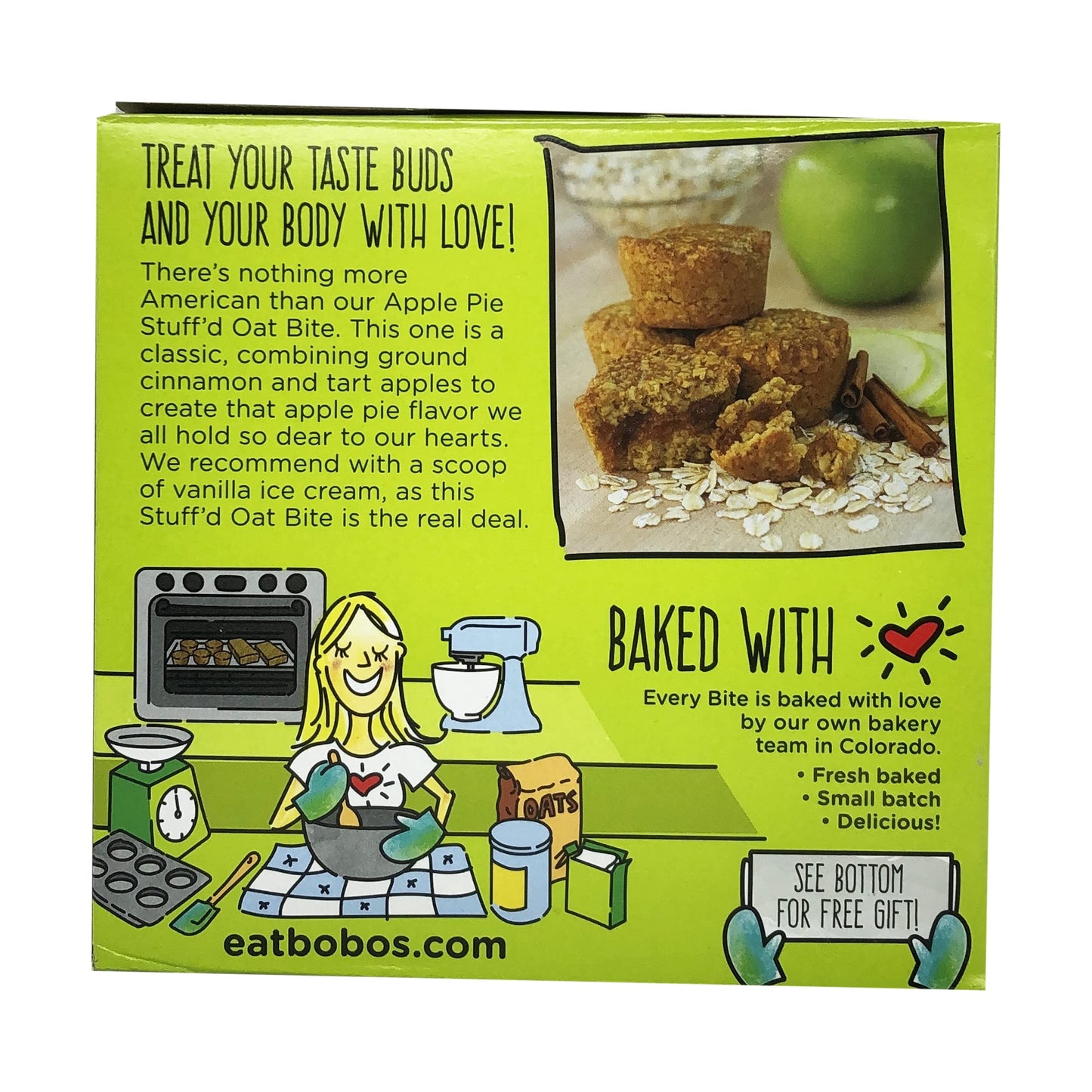 Bobo's Oat Bites, Apple Pie Stuffed, 1.3 Ounce (5 Count Box)