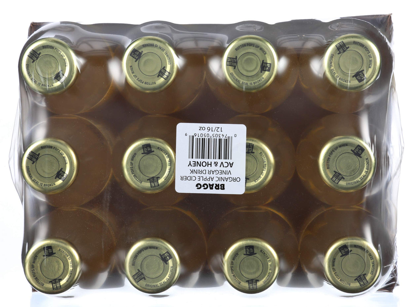 Bragg Organic Apple Cider Vinegar Drink with Honey, 16 Fl Oz, Pack of 12, Model KTS-1865
