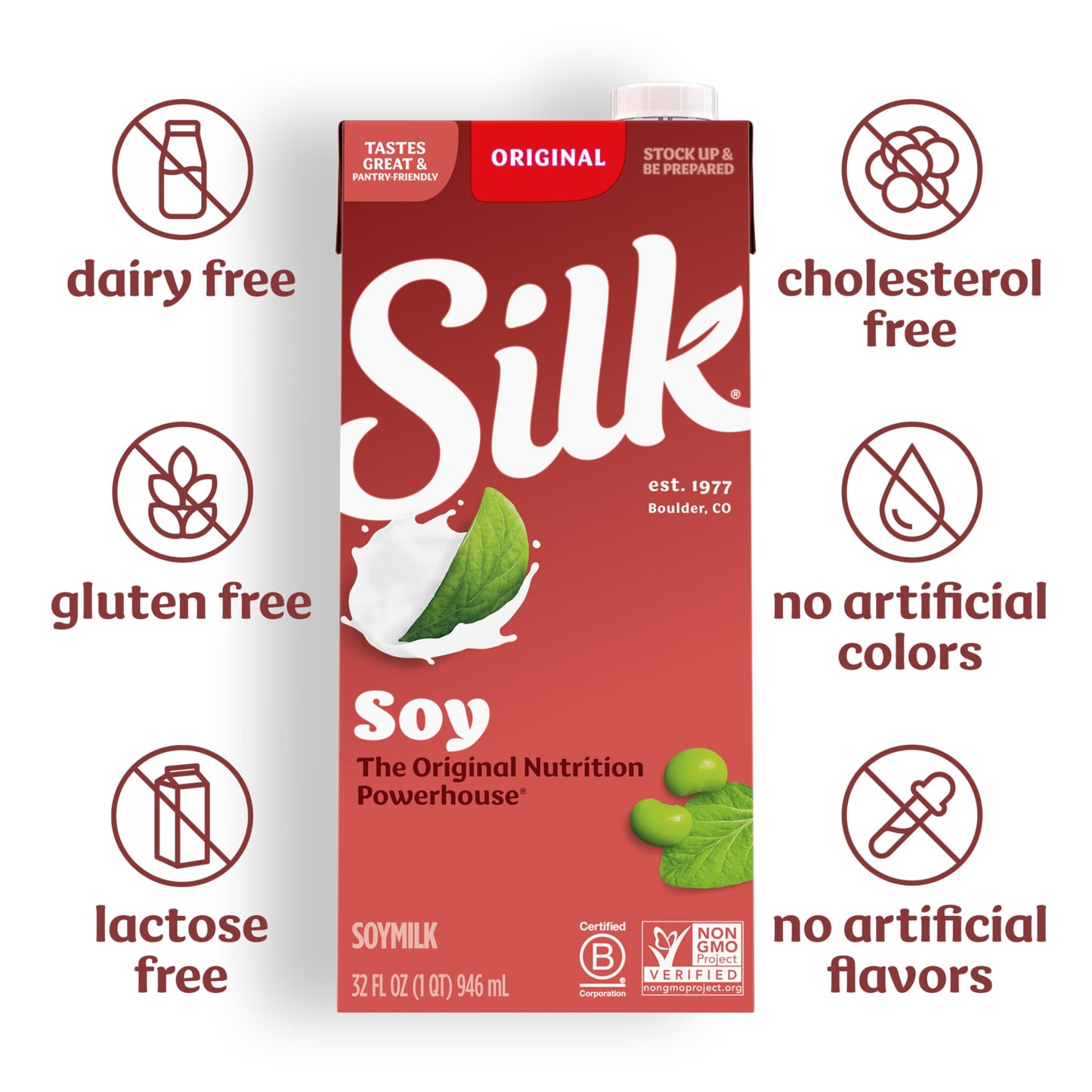 Silk Soy Milk Plain Aseptic, 32-ounces (Pack of6)